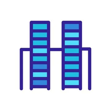 Skyscraper icon vector. Isolated contour symbol illustration Stock Illustration