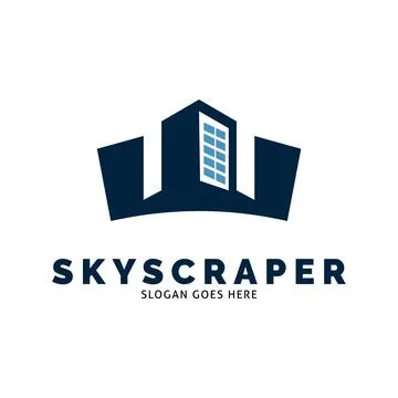 Skyscraper Icon Vector Logo Template Illustration Design Ilustração Stock