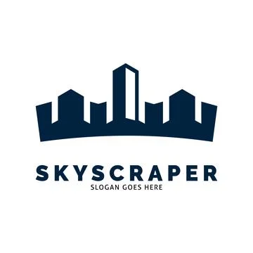 Skyscraper Icon Vector Logo Template Illustration Design Illustrazione stock
