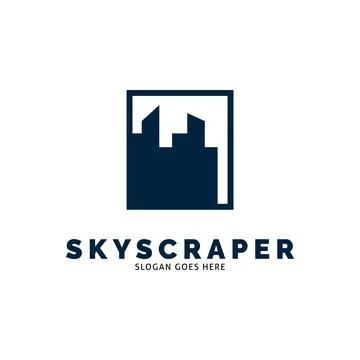 Skyscraper Icon Vector Logo Template Illustration Design Illustrazione stock
