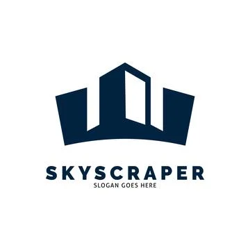 Skyscraper Icon Vector Logo Template Illustration Design Illustrazione stock