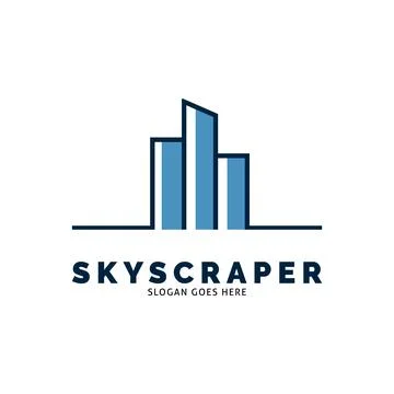 Skyscraper Icon Vector Logo Template Illustration Design Illustrazione stock