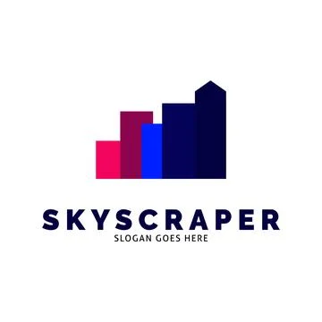 Skyscraper Icon Vector Logo Template Illustration Design Illustrazione stock