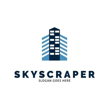 Skyscraper Icon Vector Logo Template Illustration Design Illustrazione stock