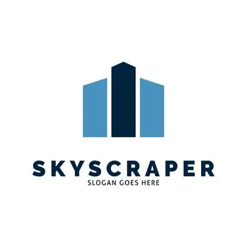 Skyscraper Icon Vector Logo Template Illustration Design Illustrazione stock