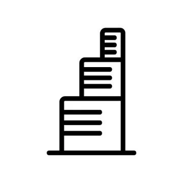 Skyscraper icon vector outline illustration Illustrazione stock