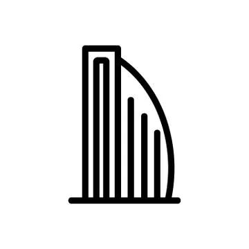 Skyscraper icon vector outline illustration Illustrazione stock
