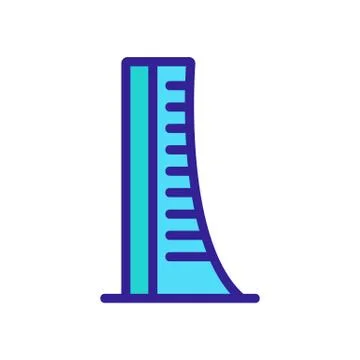 Skyscraper icon vector outline illustration Illustrazione stock