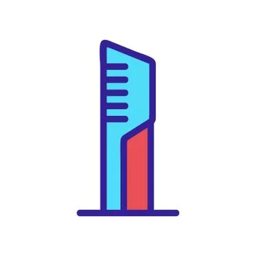 Skyscraper icon vector outline illustration Stock Illustration