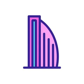 Skyscraper icon vector outline illustration Stock Illustration