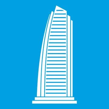 Skyscraper icon white Ilustración de archivo