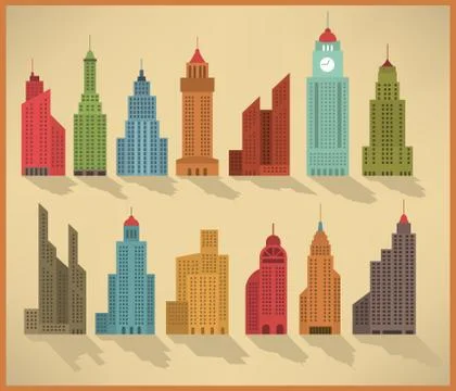 Skyscraper icons Stock Illustration
