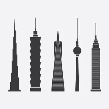 Skyscraper Icons Stock Illustration
