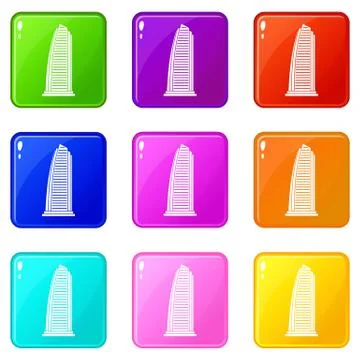 Skyscraper icons set 9 Ilustración de archivo