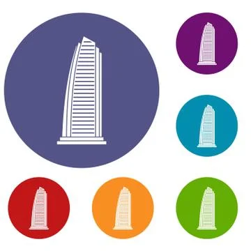 Skyscraper icons set Ilustración de archivo