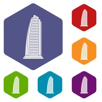 Skyscraper icons set Ilustración de archivo