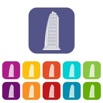 Skyscraper icons set Ilustración de archivo
