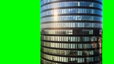 Skyscraper isolated on green background screen Stock Footage 332490633