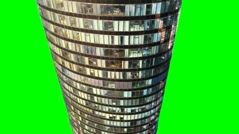 Skyscraper isolated on green background screen Stock Footage 332491003