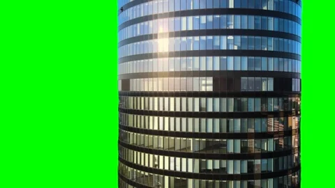 Skyscraper isolated on green background screen Stock Footage 332491048