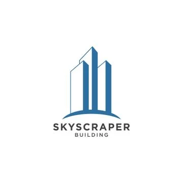 Skyscraper logo design template Stock Illustration