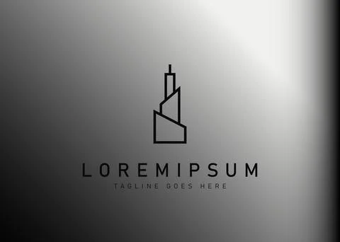 Skyscraper logo design. Vector illustration of modern abstract building icon  스톡 일러스트