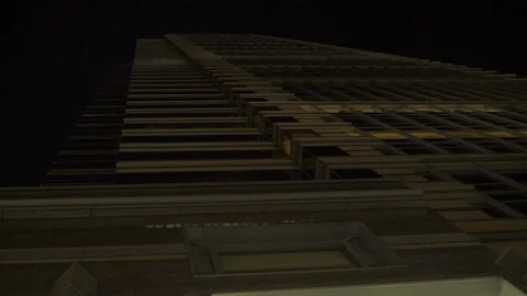 Skyscraper Low Angle at Night in Philadelphia 動画素材 113837757