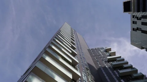 Skyscraper in Milan panning downwards Stock Footage 104371557