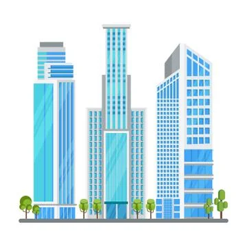 Skyscraper in modern city Illustrazione stock