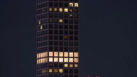 Skyscraper Moon Stock Footage 165792563