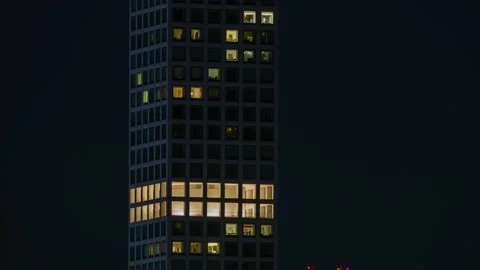 Skyscraper Moon Stock Footage 168726780
