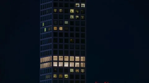 Skyscraper Moon Stock Footage 168727851