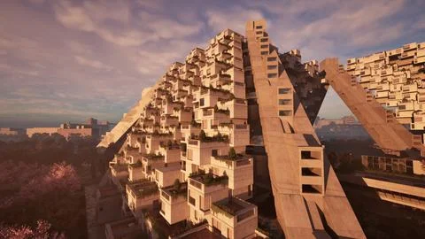 A skyscraper with a multitude of windows reaching towards the sky Ilustración de archivo