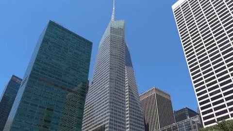 Skyscraper near Bryant Park, Manhattan ,New York Stock Footage