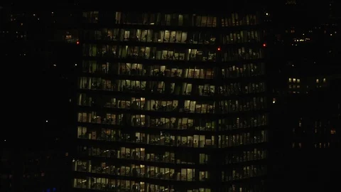 Skyscraper by night in Milan Stock Footage 86203595