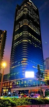 Skyscraper At Night Stock Photos