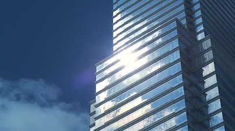 Skyscraper office building time-lapse cloud blue sky Stock Footage 22801186