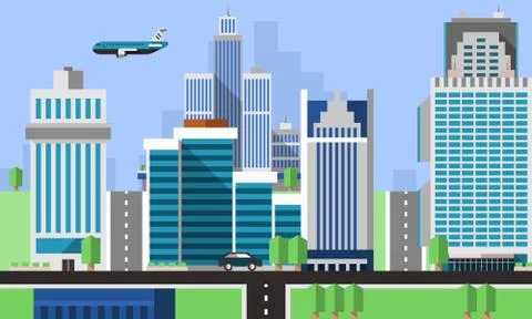 Skyscraper Offices Background Stock Illustration