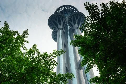 Skyscraper, Olympic Park, observation tower in Beijing Stock Photos