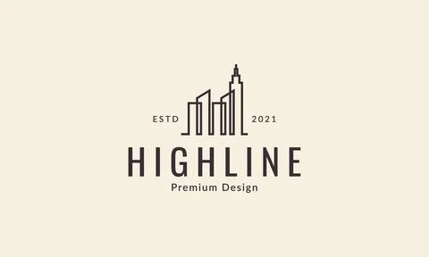 Skyscraper or high building lines logo design vector icon symbol illustration Ilustración de archivo