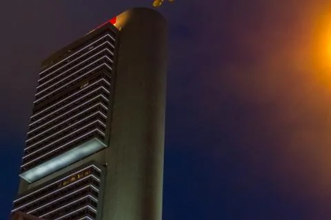 Skyscraper Pattern On Modern Skyscraper Building In Singapore Stock Photos