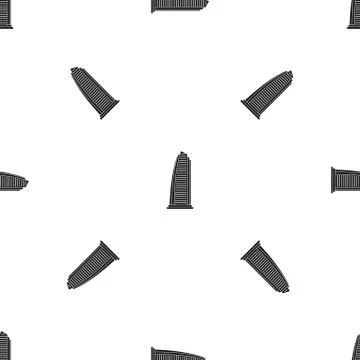 Skyscraper pattern seamless black Stock Illustration