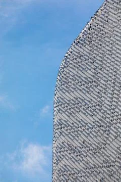 Skyscraper profile of a skyscraper wall background with repeated rectangular  Stock Photos