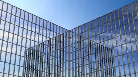 Skyscraper reflect each other Ilustración de archivo