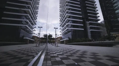 Skyscraper reflection Stock Footage 58150934