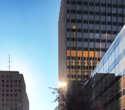 Skyscraper reflection Stock Photos