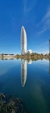 A skyscraper in reflection 스톡 사진