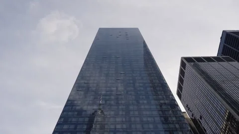 Skyscraper With Reflections, Architectural Visualization Of Reflective Glass Stock Footage 323770954