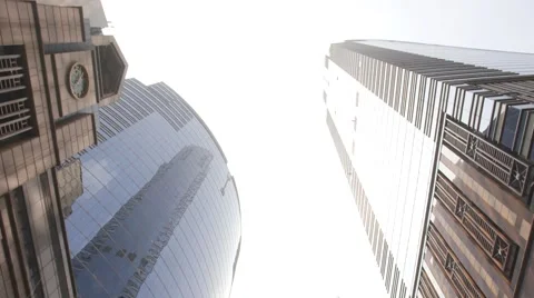 Skyscraper reflections in Hong Kong Stock Footage 42849058