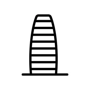 Skyscraper selendy icon vector outline illustration Illustrazione stock